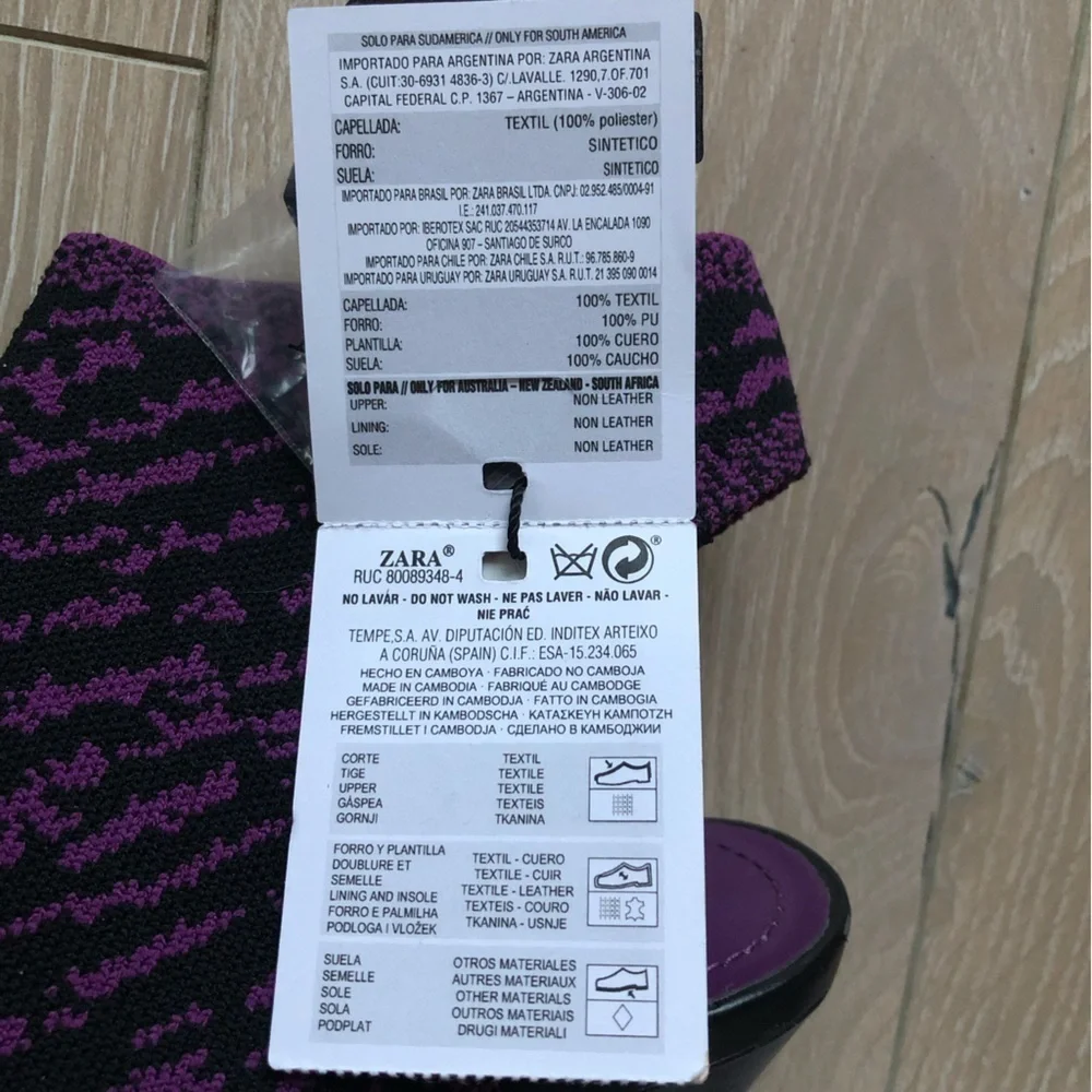 NWT Zara Women's Caged Open-Toe Heels in Black & Purple Size 8US 39EU - Picture 11 of 13